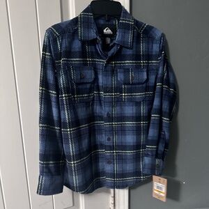 Quicksilver Boy Coronet Blue Flannel Shirt